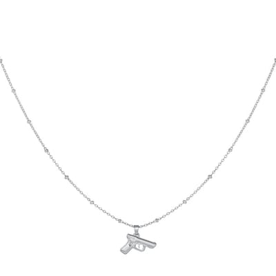 Bijoutheek Collier Pistool 3D Zilver