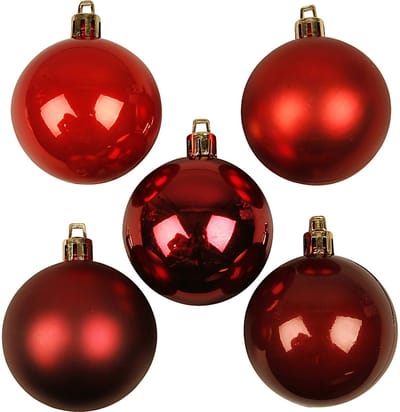 Kerstballen, d 6 cm, rode harmonie, 20 stuk/ 1 doos