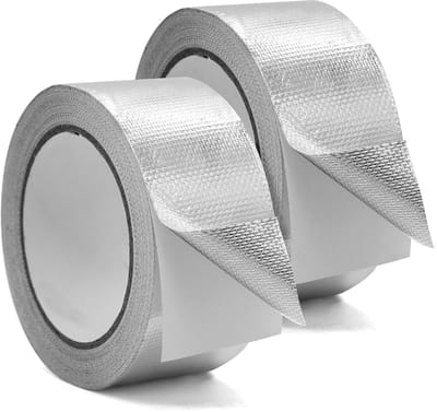 Hittebestendige aluminium tape voor pijpleiding en auto, zelfklevend, waterdicht, 5 cm x 20 m (2 stuks)