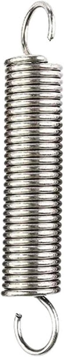 Trekveren Set - Verlengveren Open Haken - Trampoline Onderhoud - Roestvrij Staal - 6x 0.5 mm - Zilverkleurig