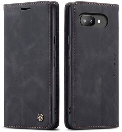 Luxe Flip Case met RFID Bescherming Kaarthouder en Magneetsluiting voor Google Pixel 9a _ Zwart