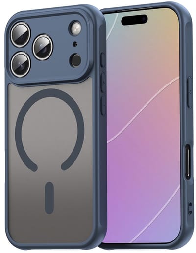 Coverup Hoesje - Geschikt voor iPhone 17 Pro Hoesje - Coverup Mat Transparante Back Cover met Camera Cover - MagSafe Compatible - Blauw