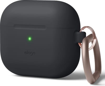 Siliconen Hoesje voor Airpods 3 - Draadloos Opladen & Schokbestendige Bescherming - Donkergrijs