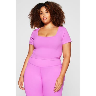 Fabletics Sleek Seamless Scoop Neck Short-sleeve Top Electric Orchid Size: 3X REG | T-Shirts Outlet | Dames | Roze