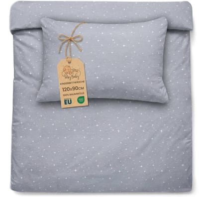 Dekbedovertrek voor ledikant baby 90x120 cm - Katoen dekbedhoes voor kind bed Set Dekbedzak 90 x 120 cm En Kussensloop 60 x 40 cm Oeko-Tex