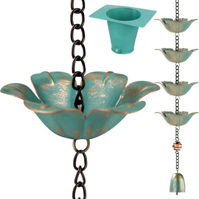 Regenketting - Waterafvoer - Tuindecoratie - Watervaleffect - 275 cm - Zwart