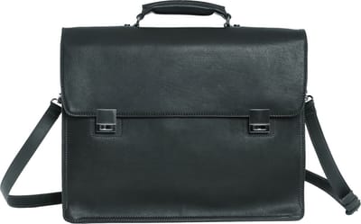 HAROLD'S Leren Business tas Laptoptas met laptopvak Country Notebook Briefcase Black Zwart