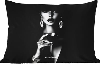 Buitenkussens - Tuin - Vrouw - Cocktail - Chic - 50x30 cm