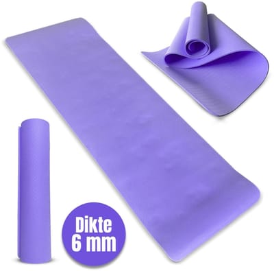 Padisport TPE Yogamat Lila – Pilates Mat – Yoga Mat Anti Slip - Pilatesmat - Yogamat - Fitnessmat