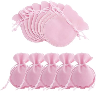 50 stuks fluwelen zakken, kalebas vorm trekkoord sieraden zakjes kleine snoep geschenkzakjes voor kerst bruiloft verjaardagsfeestje gunsten, felroze, 9x7cm