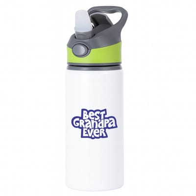 Hacebo® - best granpa ever waterfles met rietje groen - Opa - opa - cadeautje - kado - beste ooit - water fles - 650ML