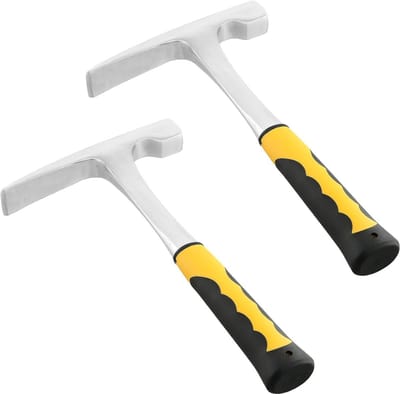 Geologische Hamer Set van 2 Stuks, 24oz Flat Head Hamer met Antislip Handvat voor Mijnbouw en Steenbewerking