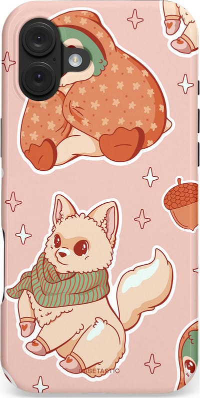 Casetastic hoesje geschikt voor Apple iPhone 16 Plus - MagSafe - Dubbellaagse bescherming - Winter avontuur - Fashion Case - Perzik Zand Lichtgrijs