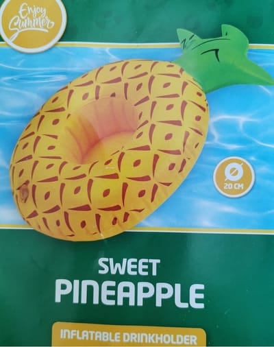 Enjoy Summer - Ananas - Zwembad - Zee - Water - Cupholder - Bekerhouder - Geel - 20 cm