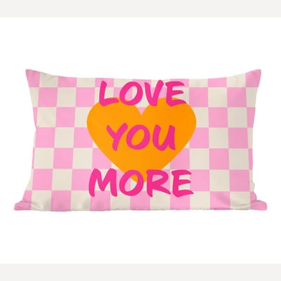 Sierkussens - Kussentjes Woonkamer - 60x40 cm - Valentijn - Love - Roze - Oranje