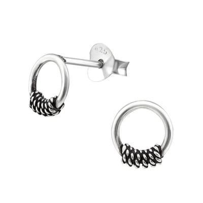 Aramat Jewels | Oorbellen | Geoxideerde Bali Oorbellen | Nijmegen-7mm | |7mm | Zilver | Kinderen, Volwassenen | Verkleurd niet