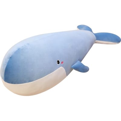 50cm Koel IJszijde Dons Katoen Zacht Pluche Walvis Knuffel Waterdier Cartoon Dier Zwart Grijs Blauw Slaapmaatje Cadeau 50cm with zipper