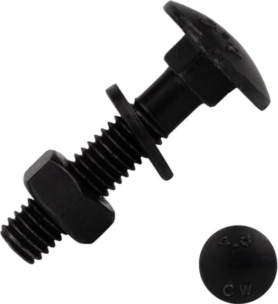 Wovar Slotbouten Verzinkt Zwart M6 x 30 mm | Doos 25 Stuks