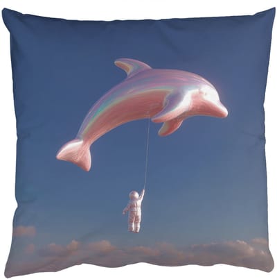Sierkussens - Kussentjes Woonkamer - 50x50 cm - Dolfijn - Roze - Astronaut