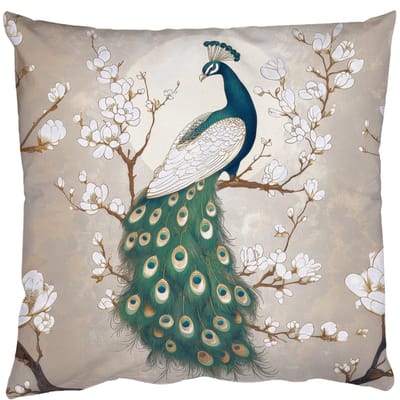Sierkussens - Kussentjes Woonkamer - 50x50 cm - Pauw - Tak - Bloemen
