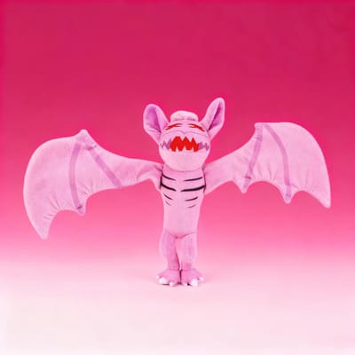 Slime Vleermuis Baas 99 Nachten Pluche Speelgoed Spel Knuffeldieren Paarse Vleermuis Baas Cadeau voor Kinderen Fans Verjaardag 28cm pink