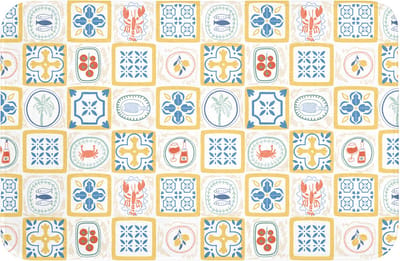 Badmat 60x40 cm - Antislip - Tegels - Patroon - Zomer - Geel - Badmatten voor badkamer - Badkamermat - Douchemat - Badkamer mat