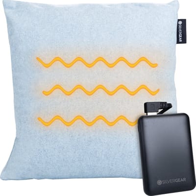 Silvergear Warmtekussen Elektrisch & Oplaadbaar - Verwarmingskussen met Batterij & Thermostaat - Blauw