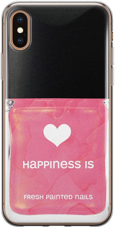 Leuke Telefoonhoesjes - Geschikt voor iPhone Xs Max - Nagellak - Soft case - TPU - Roze