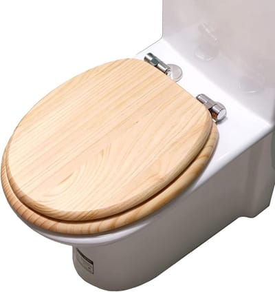 Houten toiletbril - Toiletdeksel zitting - Badkamer verbeteren - Softclose demping - Standaard B-type - Houtkleur