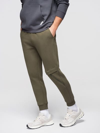 OMBRE Broek - Regular Fit - Katoen - Effen Olijf XXL