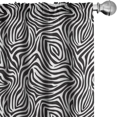 ABAKUHAUS Gestreepte gordijnen – Zebra zwart-wit, 2x75x175 cm