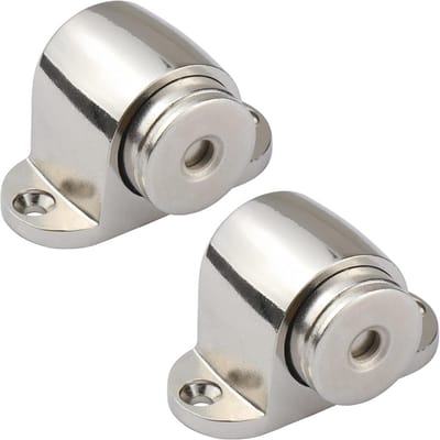 Roestvrijstalen magnetische deurstopper met schroeven - 2 stuks, voorkomt slaan op muren deurstopper buiten