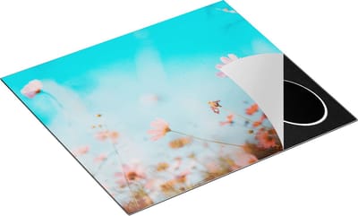 Chefcare Inductie Beschermer Paarse Kosmos Bloemen - 60x50 cm - Afdekplaat Inductie - Kookplaat Beschermer - Inductie Mat