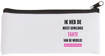 Akyol - ik heb de meest geweldige tante van wereld (klopt, deze mok heb ik van haar) Etui - Tante - de meest geweldigste tante - verjaardagscadeau - verjaardag - cadeau - cadeautje voor tante - tante artikelen - kado - geschenk - gift - 20 bij 9 cm
