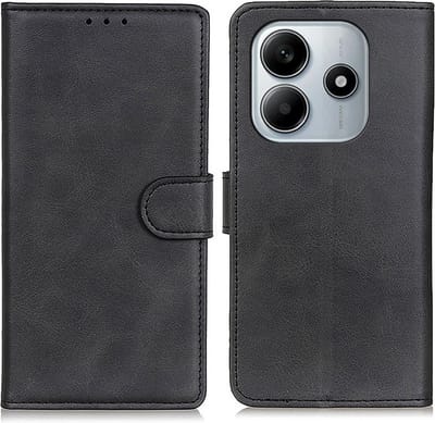 Coverup Hoesje - Geschikt voor Xiaomi Redmi Note 14 4G Hoesje - Coverup Luxe Book Case - Zwart