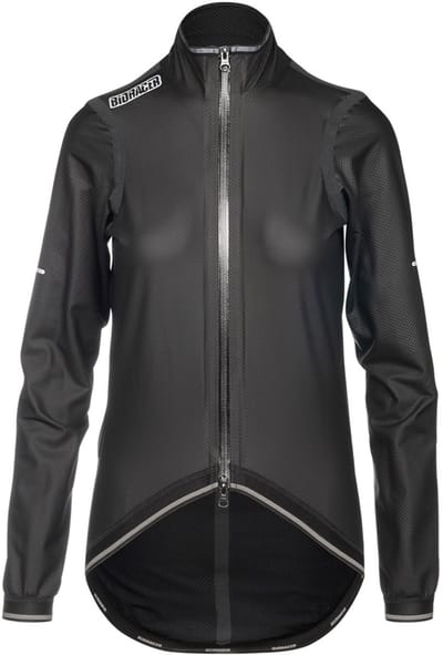 BIORACER Kaaiman - Regenjas Fiets - Dames - Zwart - Waterafstotend & Winddicht - Reflecterend - Maat XXS