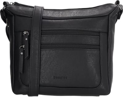 Beagles Majorca Crossbodytas - Schoudertas - Dames - Twee Hoofdvakken - Praktisch - Verstelbare Schouderband - Zwart