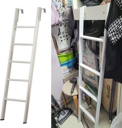 Stapelbedladder - Toegangstrap - Veilig Instappen - Afneembaar & Verstelbaar - 160 cm - Zilver