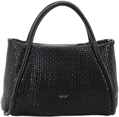 abro Leren Schoudertas Handtas Leather Mini Eleonor Shopper Willow Black / Gold Zwart