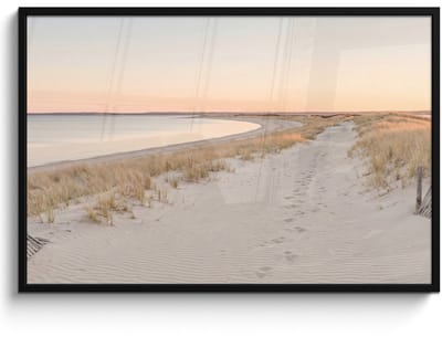 Poster in lijst - Fotolijst 120x80 cm - Posters - Kustlijn - Horizon - Hek - Posterlijst zwart - Decoratie - Wanddecoratie woonkamer - Muurdecoratie slaapkamer