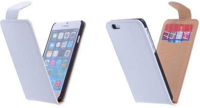 Classic Wit iPhone 6 (4.7 inch) PU Leder Flip Case Hoesje