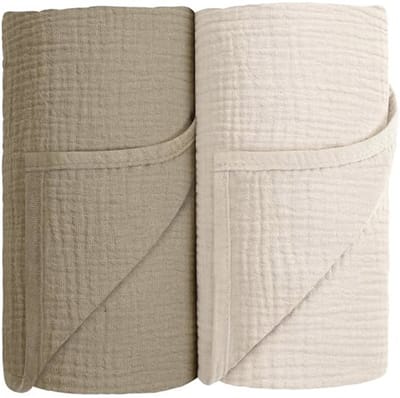 Inbakerdoek voor baby's - 100% katoen, ademend, mousseline, 100x100 cm, 2 stuks, uniseks