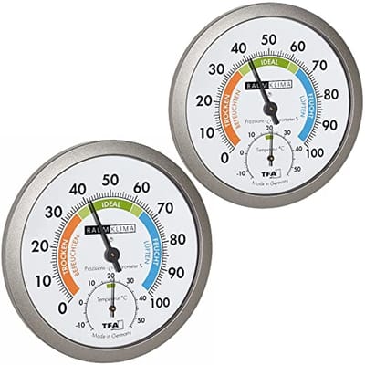 Analoge Thermo-Hygrometer voor Gezond Binnenklimaat - Set van 2