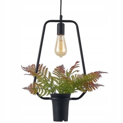 Sanico Soren Trapez Hanglamp Zwart met Bloem E27