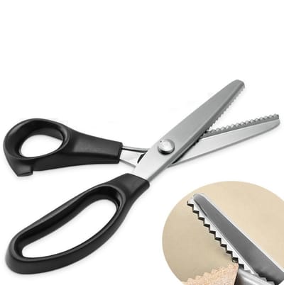 QTTVBTNA Kartelschaar- Golven – Professionele Kleermakersschaar - Stofschaar - 5 mm - Zigzag – RVS – Voor Naaien, Stoffen en Handwerk