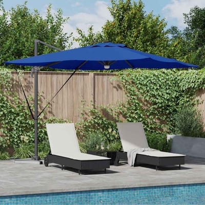 vidaXL - Roma - Parasol - Blauw - 286 - x - 284 - x - 270 - cm - Aluminium - en - Polyester