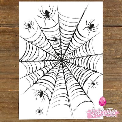 GetGlitterBaby® - Spinnenweb Tattoo Halloween Decoratie Versiering / Carnaval Schmink Make Up Plak Tattoos / Tijdelijke Tattoo / Nep Tatoeage - Spinnen