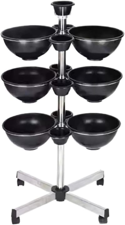 Salonwagen - Kapperswagen - Haar Verven - Met 13 Verfkommen - 110x57x33cm - Zwart