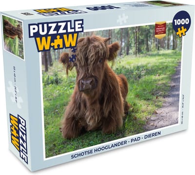 Puzzel Schotse Hooglander - Pad - Dieren - Legpuzzel - Puzzel 1000 stukjes volwassenen