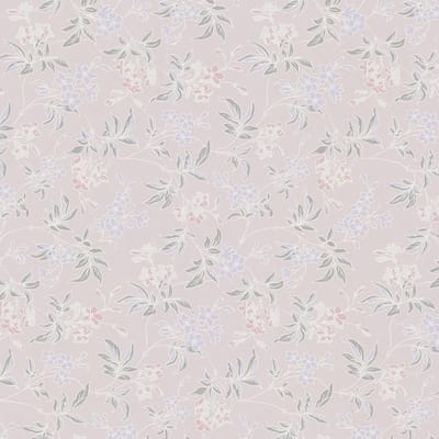 Bloemen behang Profhome 390633-GU vliesbehang glad met bloemmotief mat grijs pastelviolet wit oudroze 5,33 m2